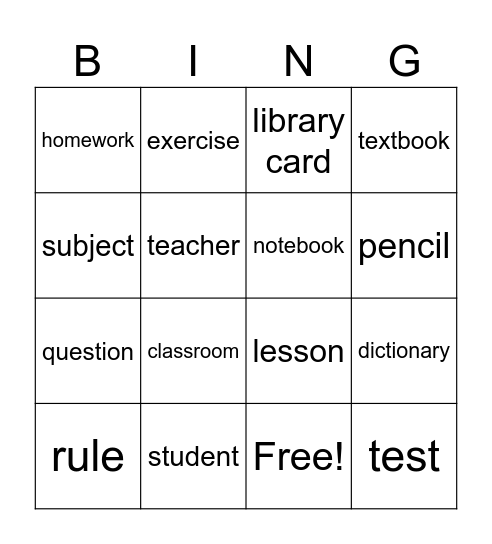 G6 Bingo Card 04 Bingo Card