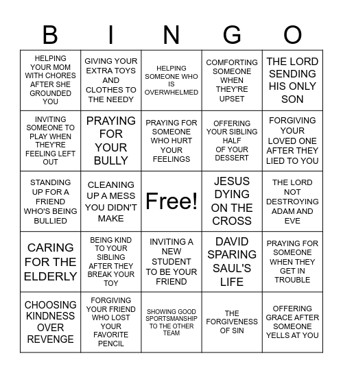 MERCY BINGO Card