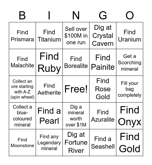 Prospecting bingo Card