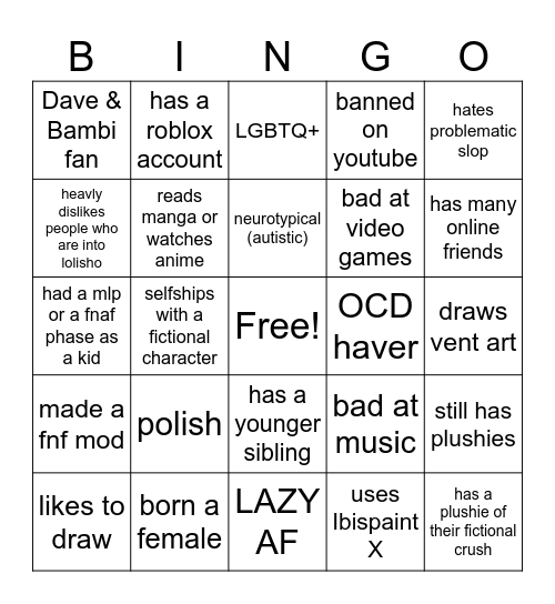 How much are you like Haniax? Bingo Card