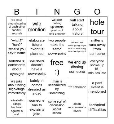 Powerpoint Night Bingo Card