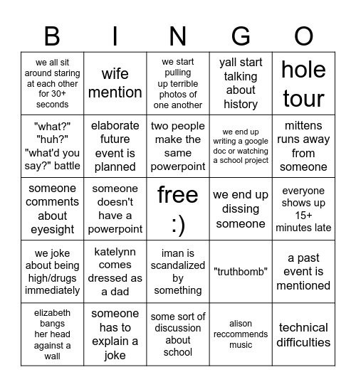 Powerpoint Night Bingo Card