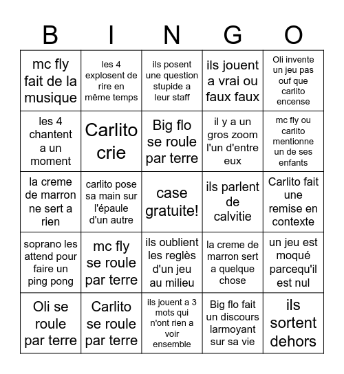 Meli melo 4 carte bingo Card