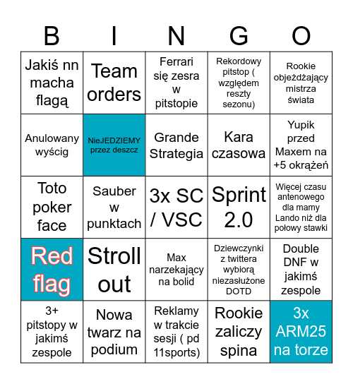 Spa-raliżowanie w Belgii Bingo Card