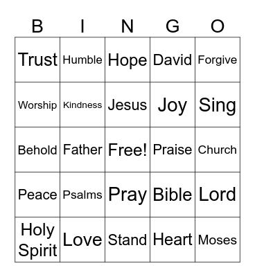 Bible Bingo Card