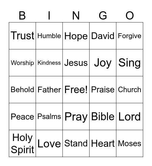 Bible Bingo Card