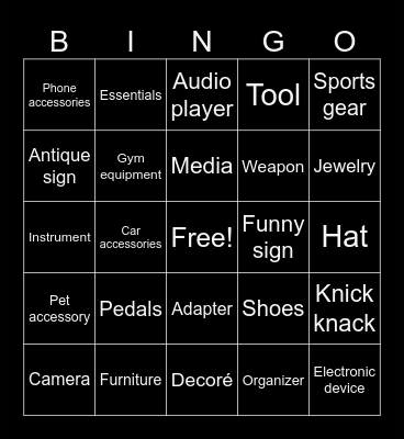 Flea Market Finds Bingo Card