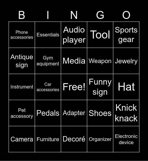 Flea Market Finds Bingo Card