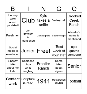 Committee Day 2025 Bingo Card