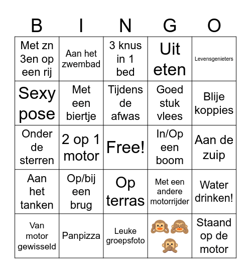 Motormannen fotobingo Card
