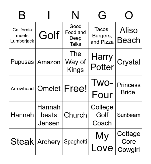 Taco Bout Engaged Bingo Card