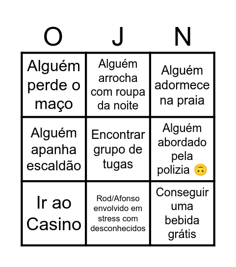 Croácia Bingo Card