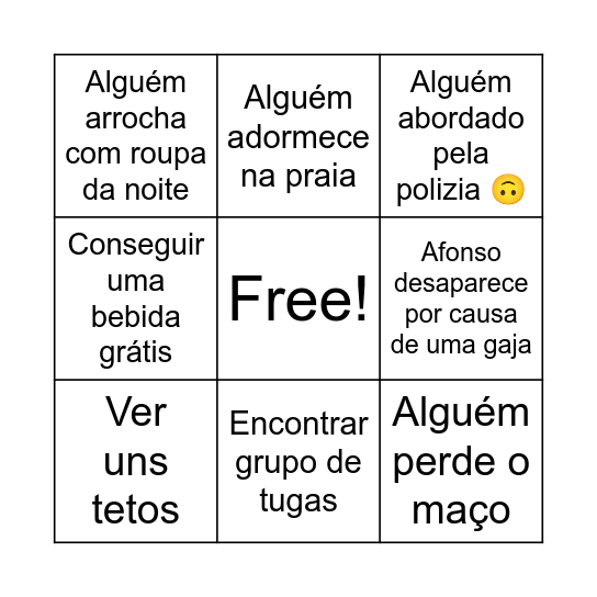 Os Jet Nigs Bingo Card