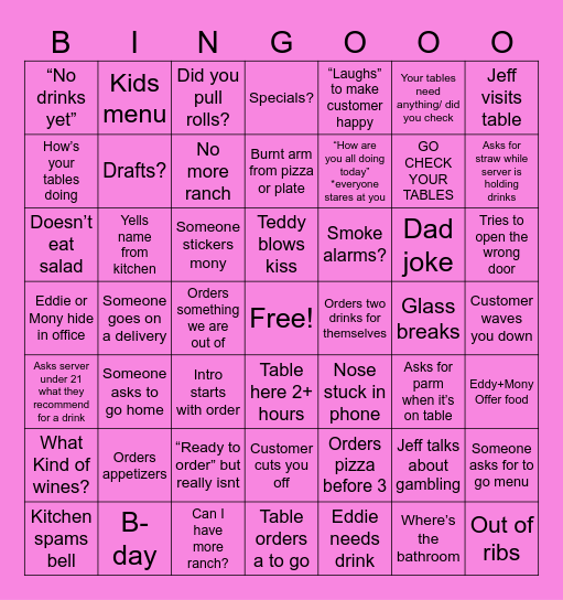 Clubhouse Server Bingo Card