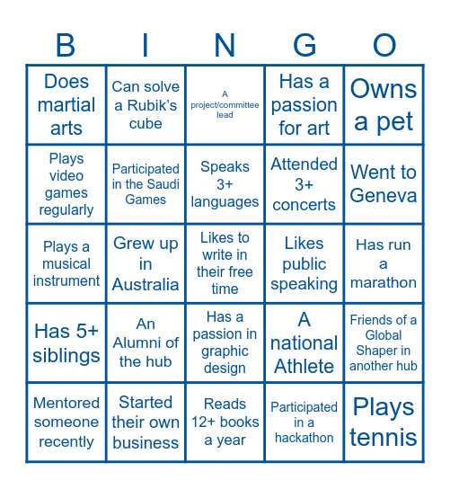 Global Shapers Onboarding! Bingo Card