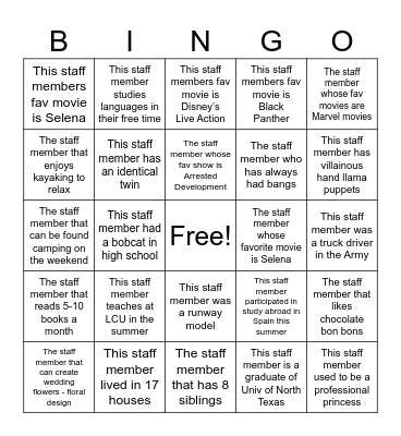 Breaker Bingo Card