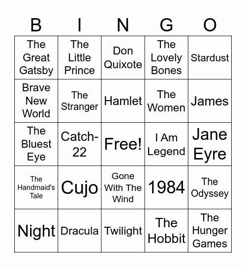 Book Bingo Card