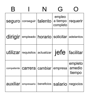 Expresate capitulo 8 Bingo Card