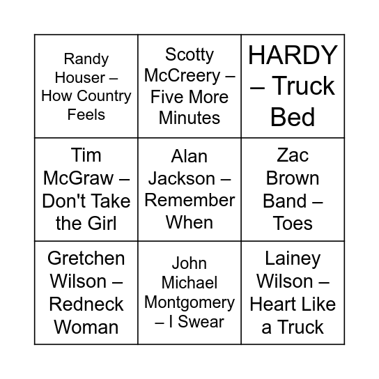 Game Three Bingo Card