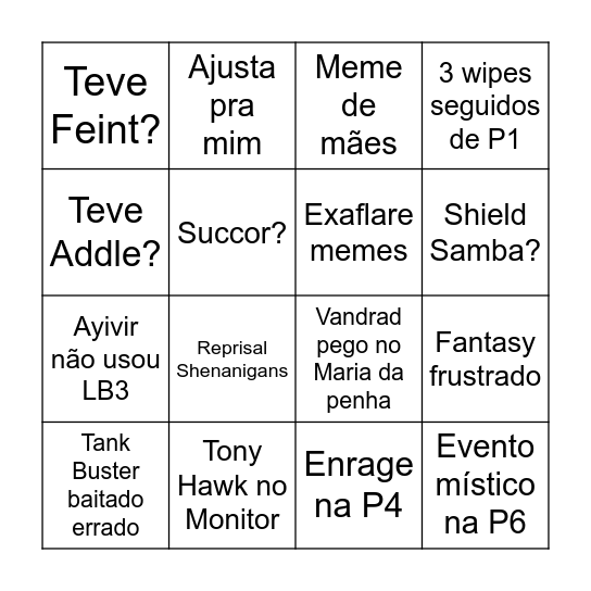 Bingo do TOP Bingo Card