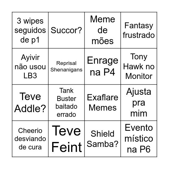 Bingo do TOP Bingo Card