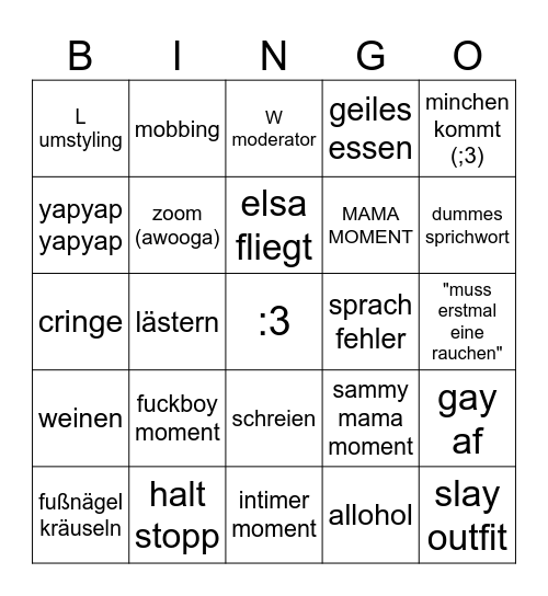beutiantsehnert Bingo Card