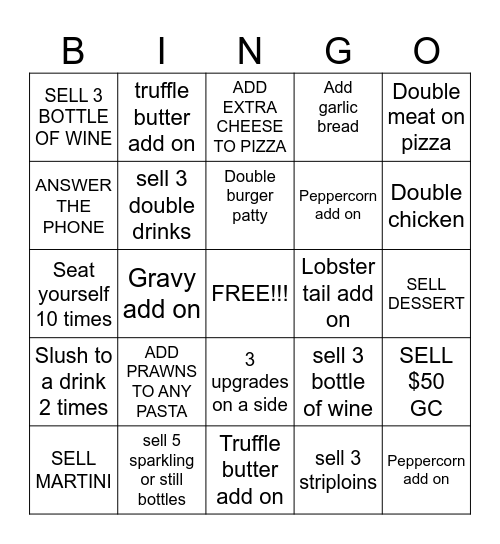 SERVER BINGO Card