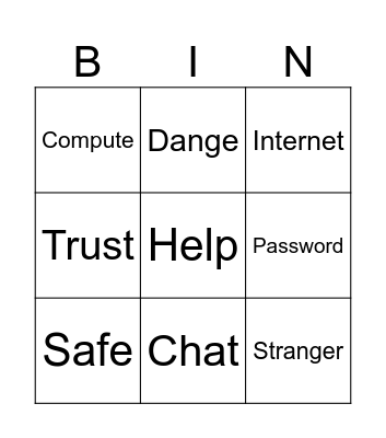 คำศัพท์ภัยออนไลน์ Bingo Card
