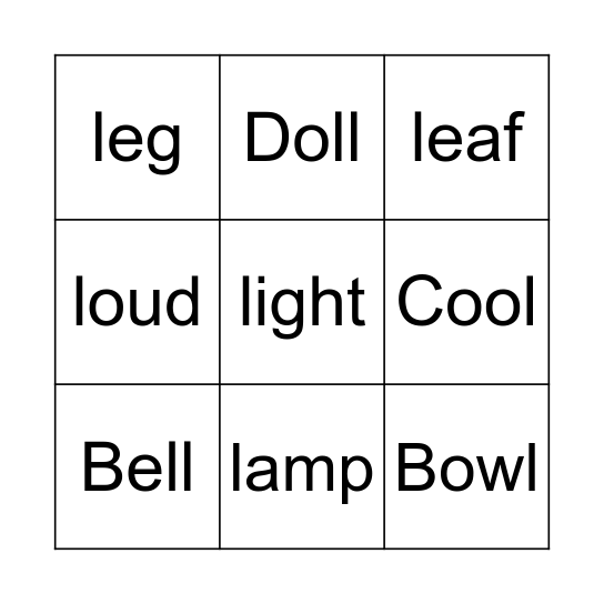 PRONS205 = Bingo Card