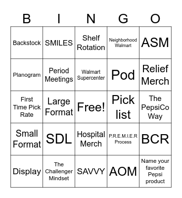 Merch Madness Bingo Card