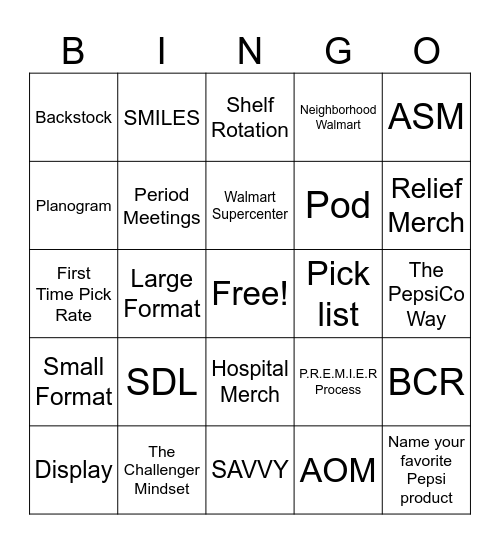 Merch Madness Bingo Card