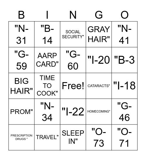 50th Class Reunion - 1975 Bingo Card
