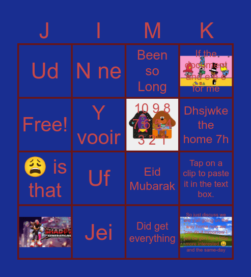 Jo and the same thing Bingo Card