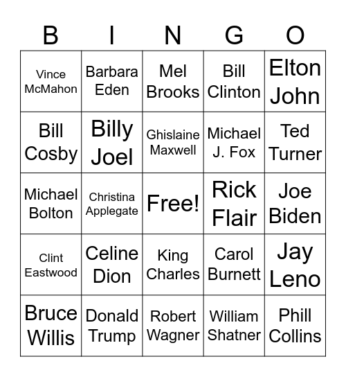 Death Second Half of 2025 Bingo Card