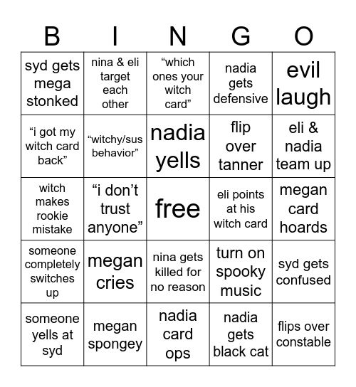 SALEM Bingo Card