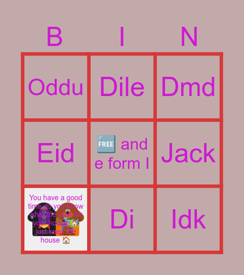 Untitled Binder Bingo Card