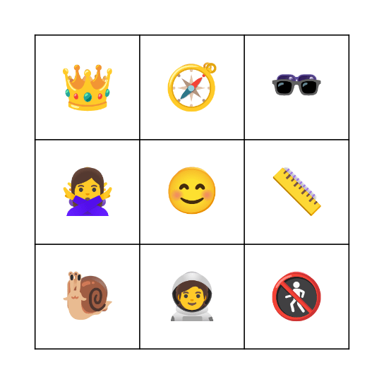 Low Arousal Bingo Card