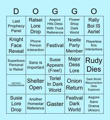 DR CH5 Predictions Bingo Card