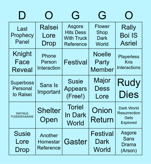 DR CH5 Predictions Bingo Card