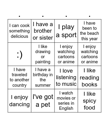 BINGO Card