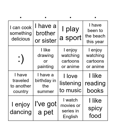 BINGO Card