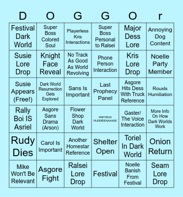 DR CH5 Predictions Bingo Card