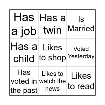 Find Someone Who... Bingo Card