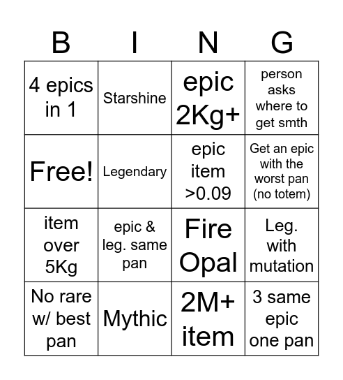 Prospecting Bingo Card
