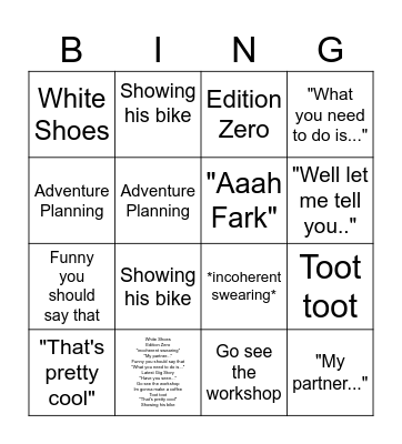 Matt Bingo Card