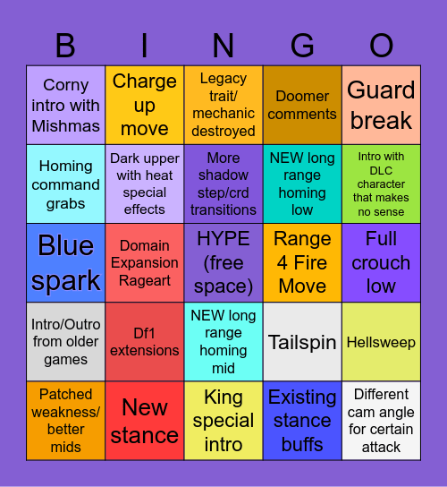 Armor King Trailer Bingo Card