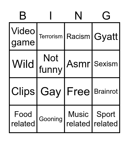 TikTok Bingo Card