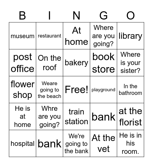 VT CLASS Bingo Card