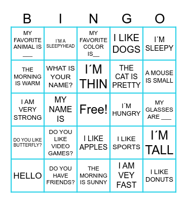 SUMMER COURSE Bingo Card