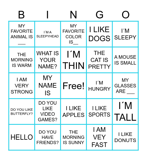 SUMMER COURSE Bingo Card